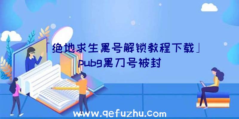 「绝地求生黑号解锁教程下载」|pubg黑刀号被封